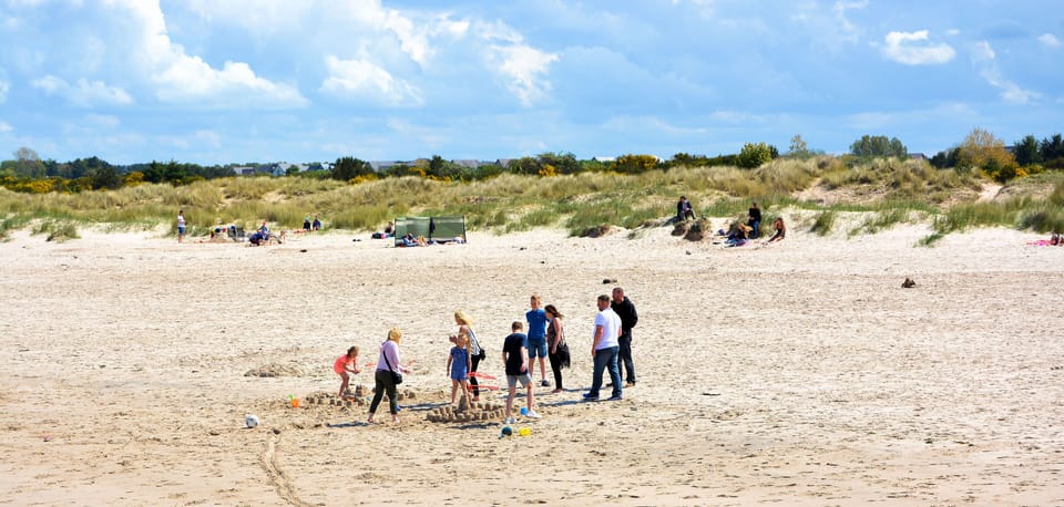 Building sandcastles on Nairn Beach