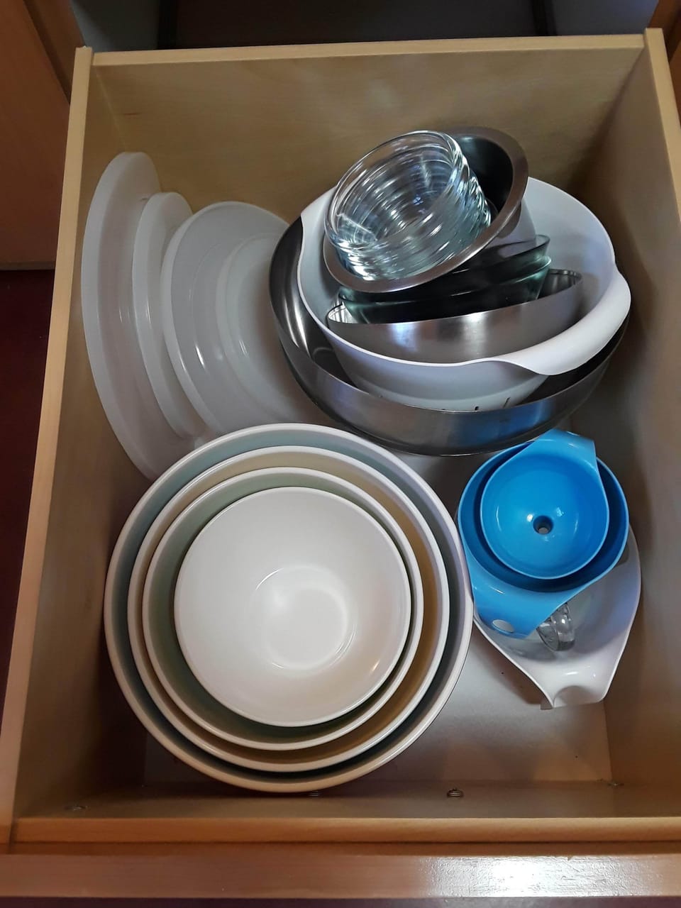 Well stocked kitchen.