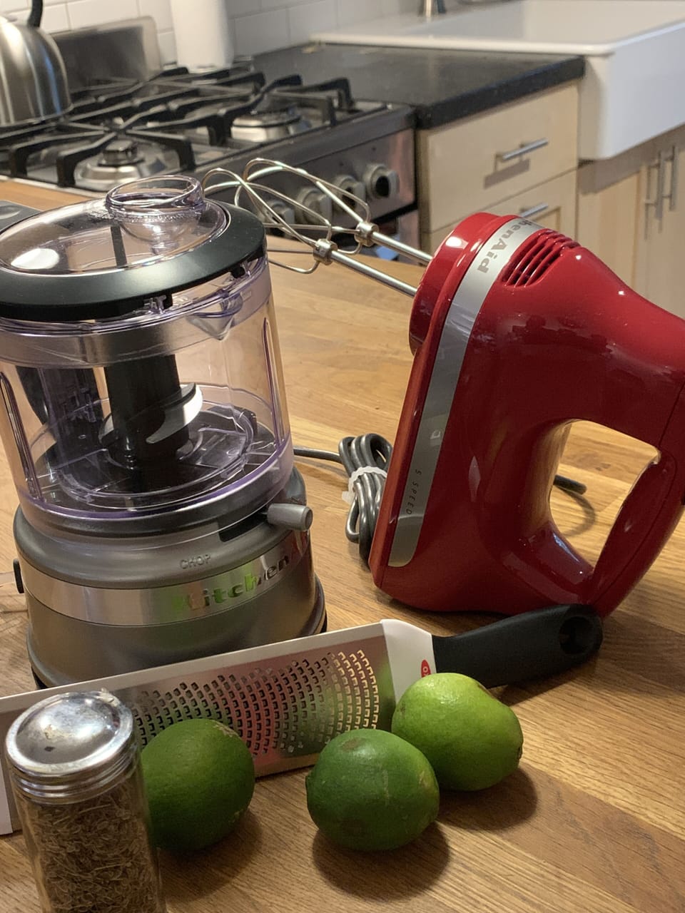 Kitchen tools available! Mixer, food processor, zester, waffle maker, more