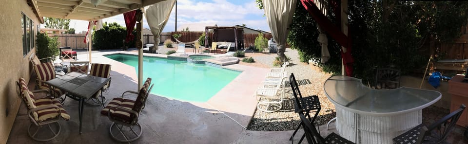 Outside pool area.