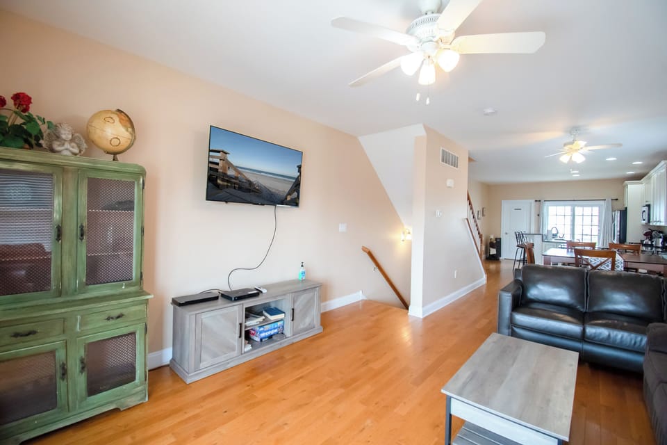 Living room with mounted TV