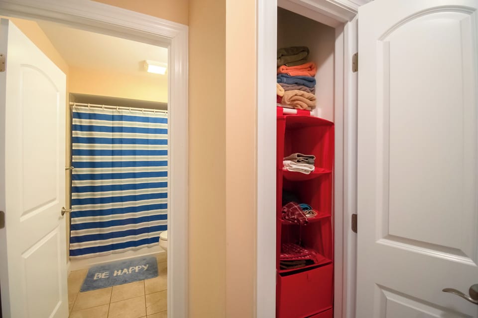 1st floor bathroom with hallway closet
