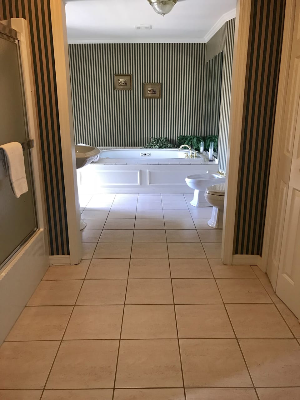 Executive Room, 1 Queen Bed, Jetted Tub | Bathroom | Towels, soap, shampoo, toilet paper