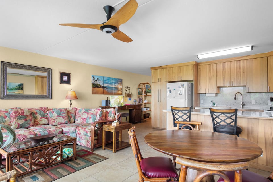 Large pantry, ample cupboards for  food. Locked owner cupboard above fridge.