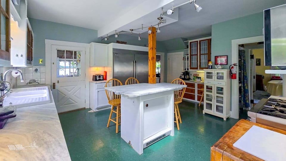 Enter through the kitchen