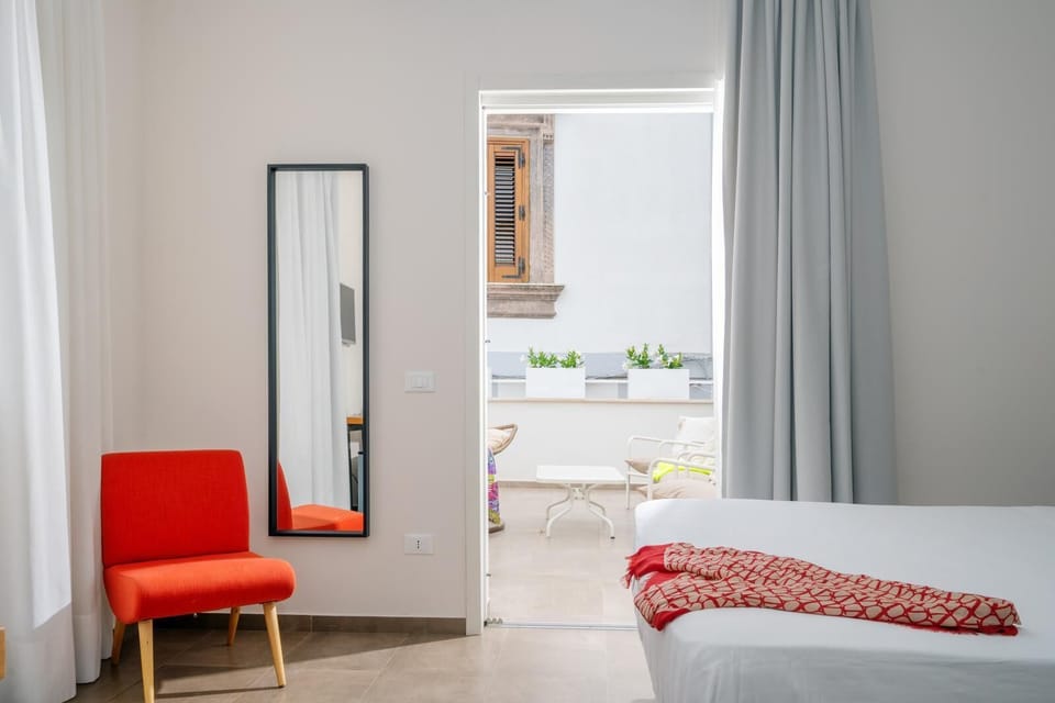 Design Room, Terrace, Partial Sea View (Blu Balena) | Premium bedding, down comforters, free minibar, in-room safe
