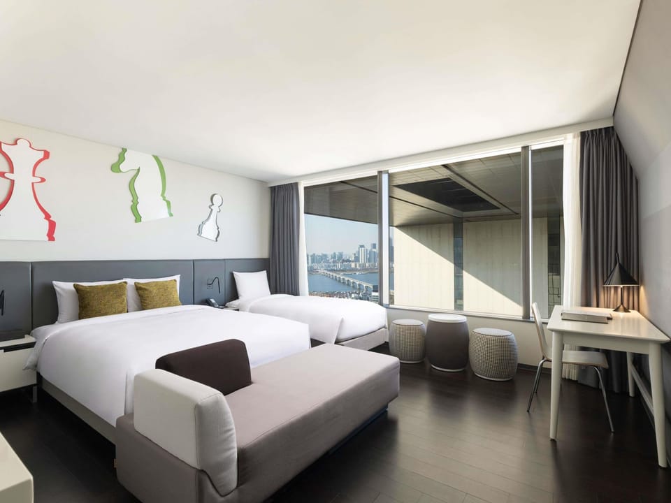 Junior Suite, Multiple Beds | Premium bedding, down comforters, in-room safe, individually decorated