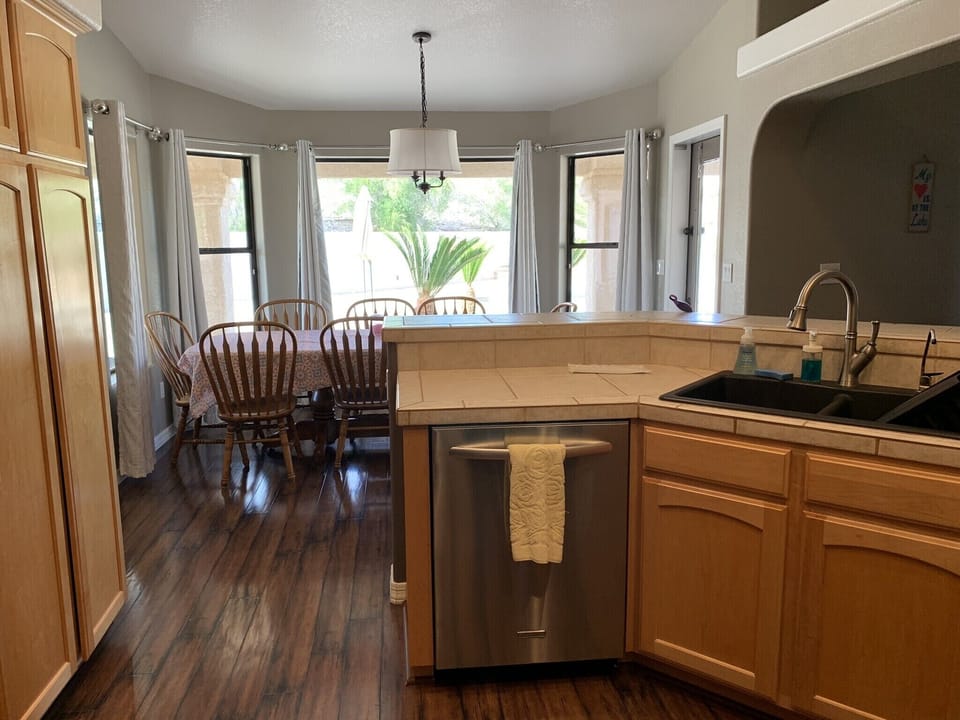 View of dining room from kitchen 