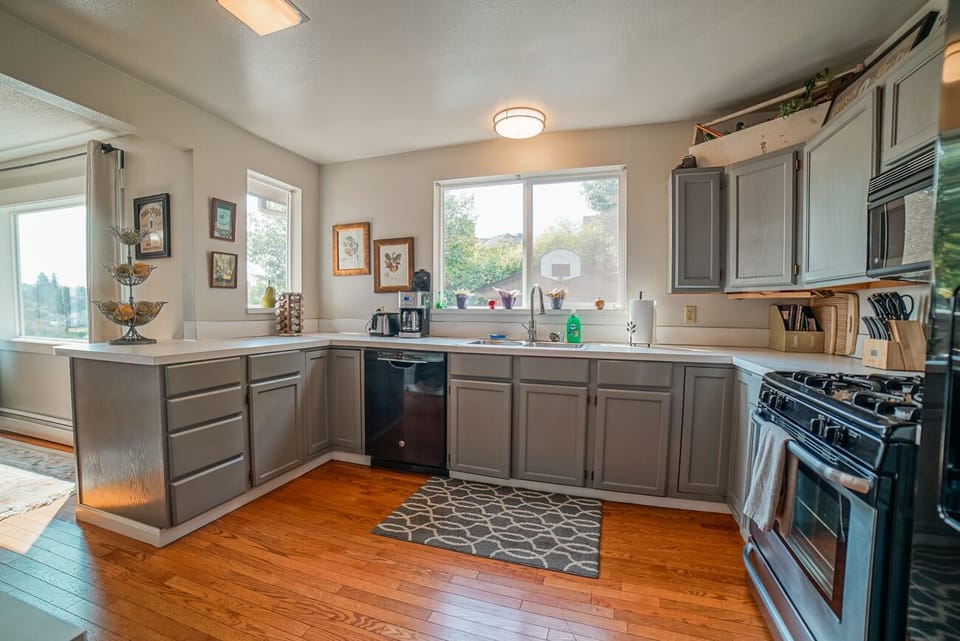 kitchen view from laundry area