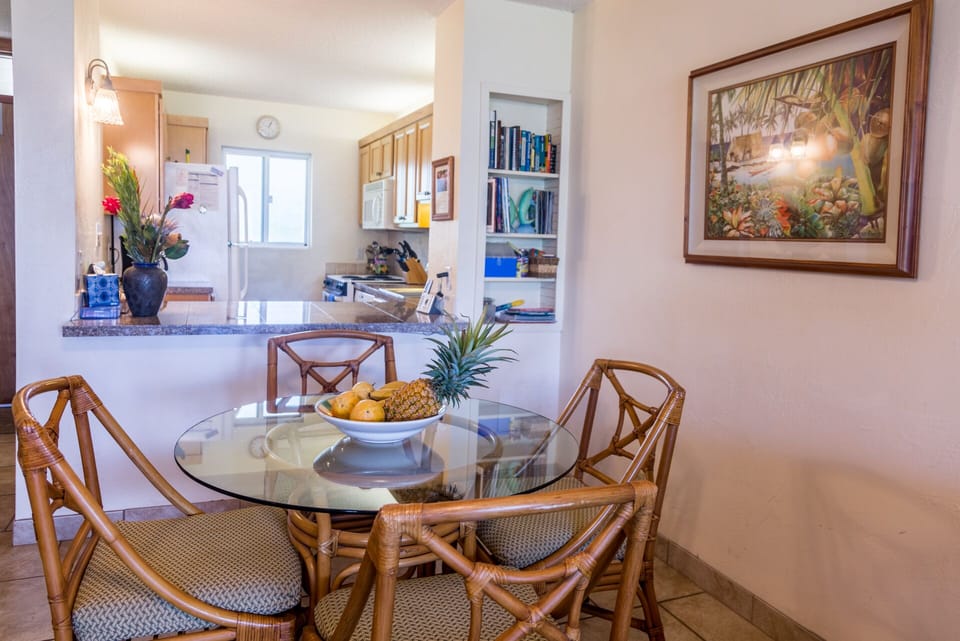 Dining room and kitchen.