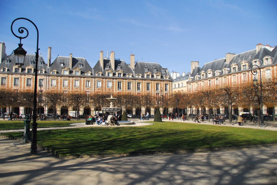 Place de Vosges, one of the treasures of the Marais, a short walk away