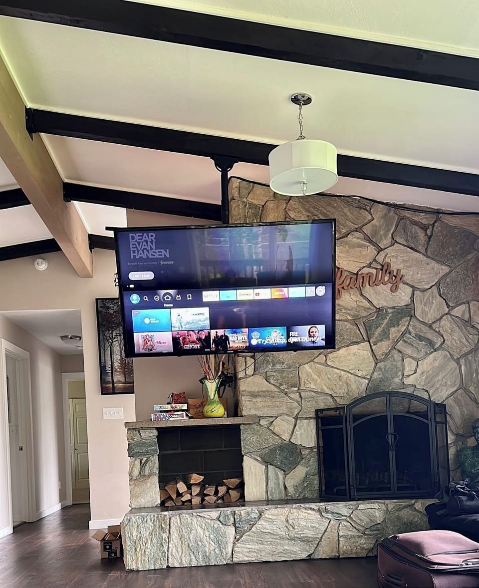 Fireplace and living room