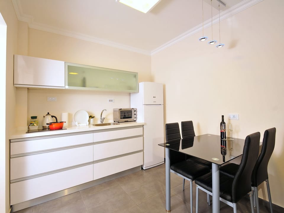 Premium Suite, 1 Bedroom, Balcony, Lake View | Private kitchen | Full-size fridge, microwave, stovetop, coffee/tea maker