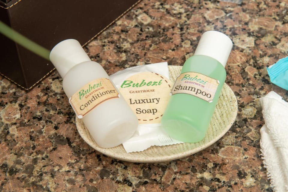 Free toiletries, hair dryer, towels, soap