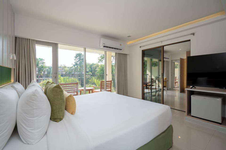 2-Bedroom Pool View | Premium bedding, minibar, in-room safe, individually furnished
