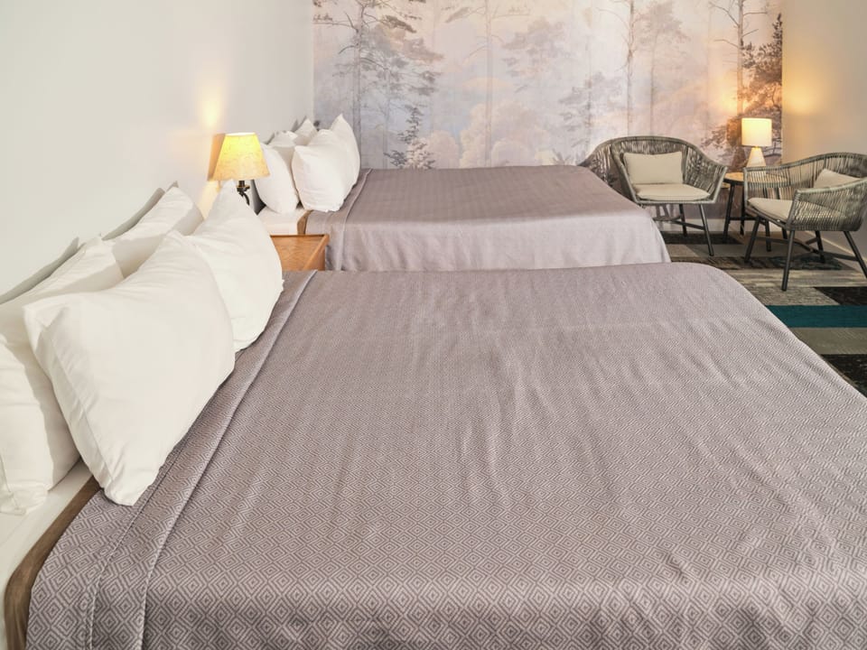 Comfort Double Room, 2 Queen Beds | Free WiFi, bed sheets