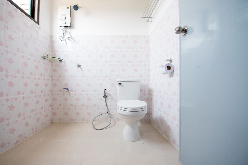 Shower, free toiletries, towels