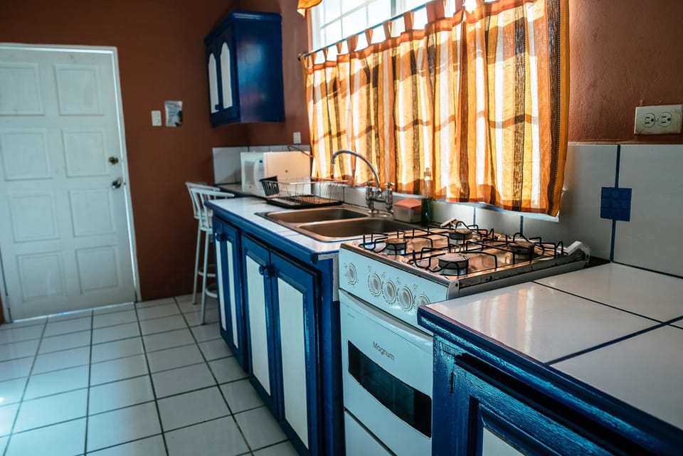Family Apartment, 1 Bedroom, Patio, Ground Floor | Private kitchen | Full-size fridge, microwave, stovetop, electric kettle