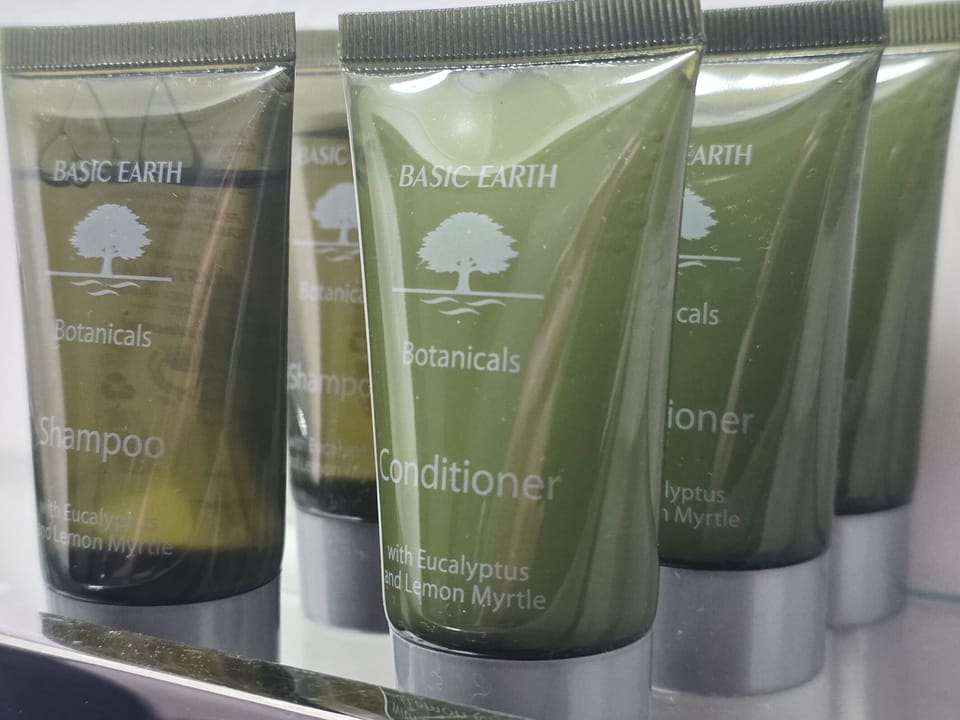 Free toiletries, towels