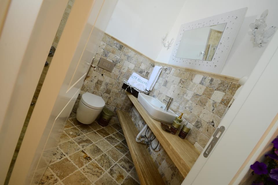 Shower, free toiletries, hair dryer, slippers