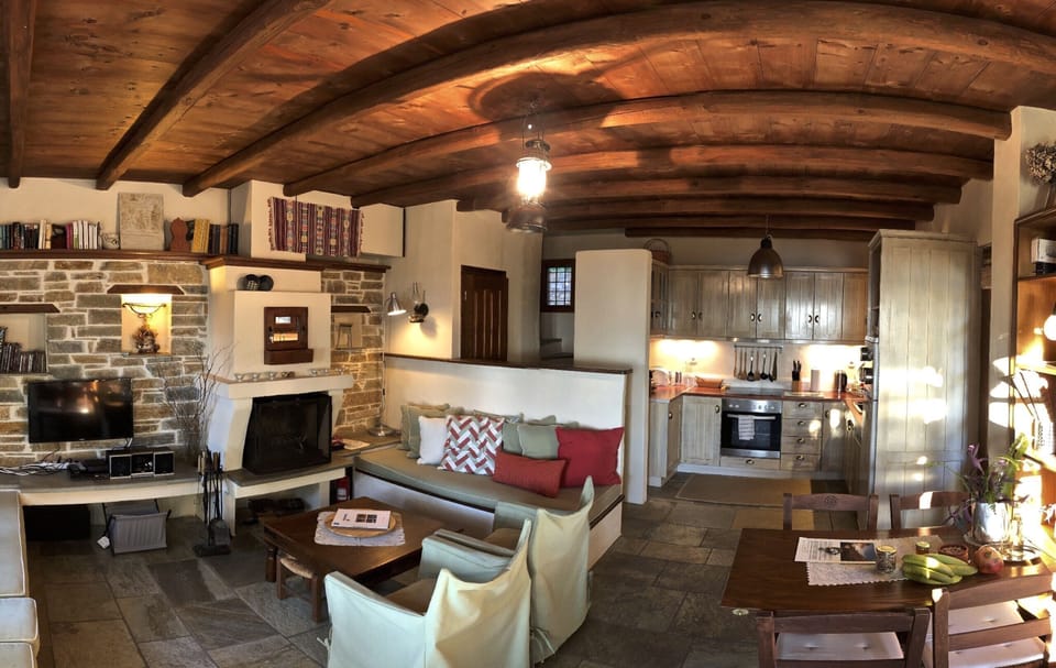 The living room with the fire place