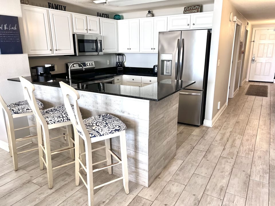 KITCHEN is fully stocked with brand new stainless steel appliances & Keurig Duo!