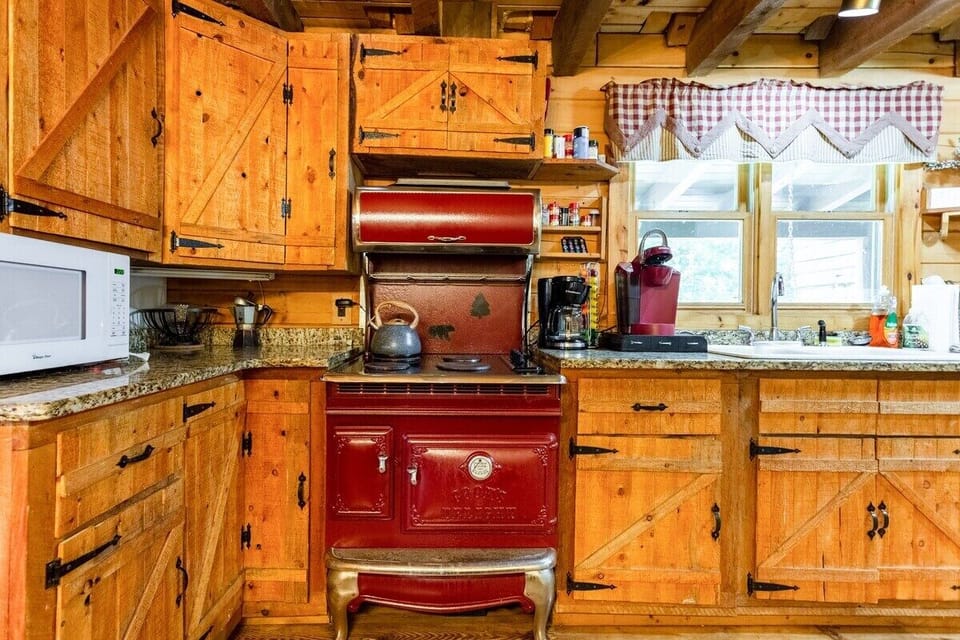 Country Kitchen 
The stove is digital replica of a 18th century wood burning stove