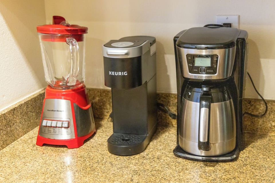 Selected small appliances provided (additional items not shown)