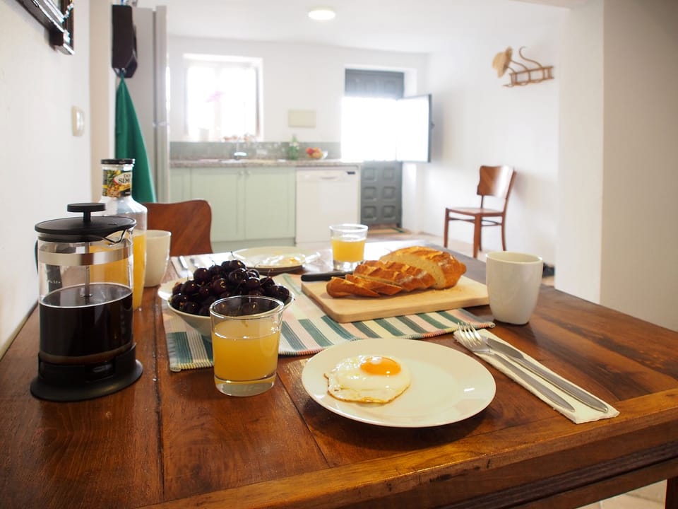 Kitchen diner with door to the street