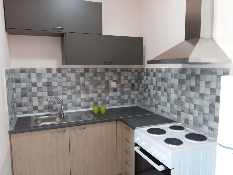 Deluxe Studio | Private kitchen | Fridge, stovetop, cookware/dishes/utensils