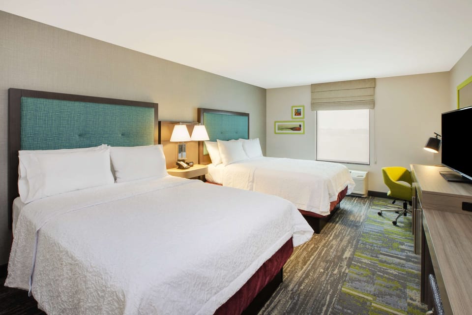 Room, 2 Queen Beds, Non Smoking, Refrigerator & Microwave | Premium bedding, in-room safe, desk, blackout drapes