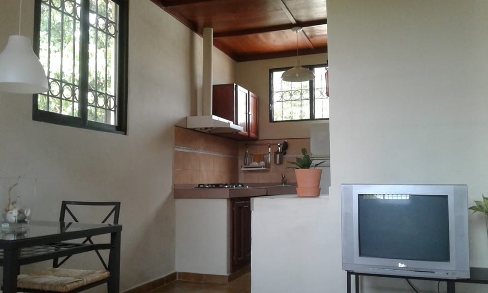 Full-size fridge, microwave (on request), stovetop