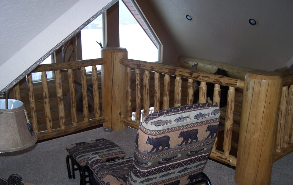 One of two reading areas. Looking out to a great view of beautiful Bear Lake.