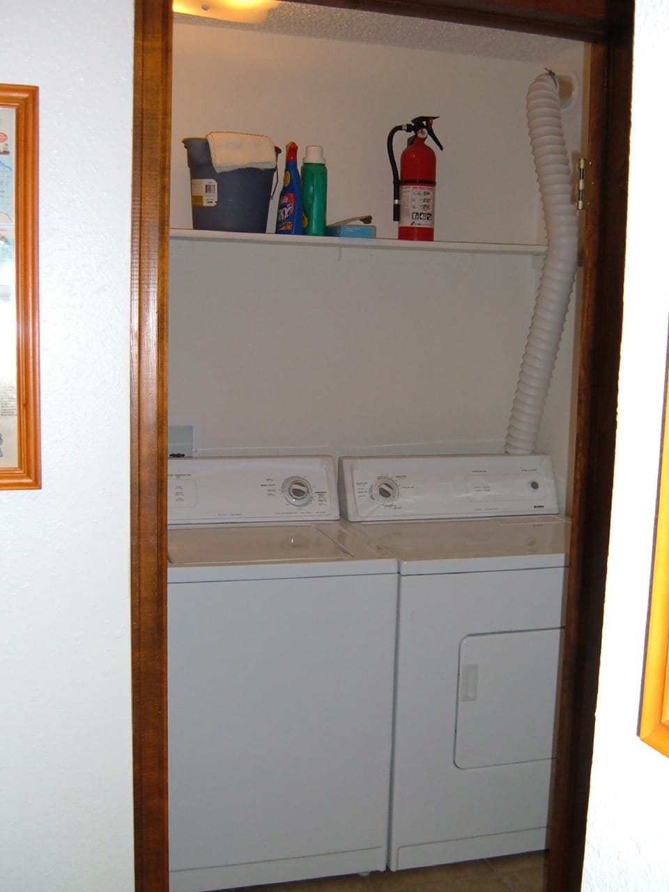 Full size washer and dryer in condo.