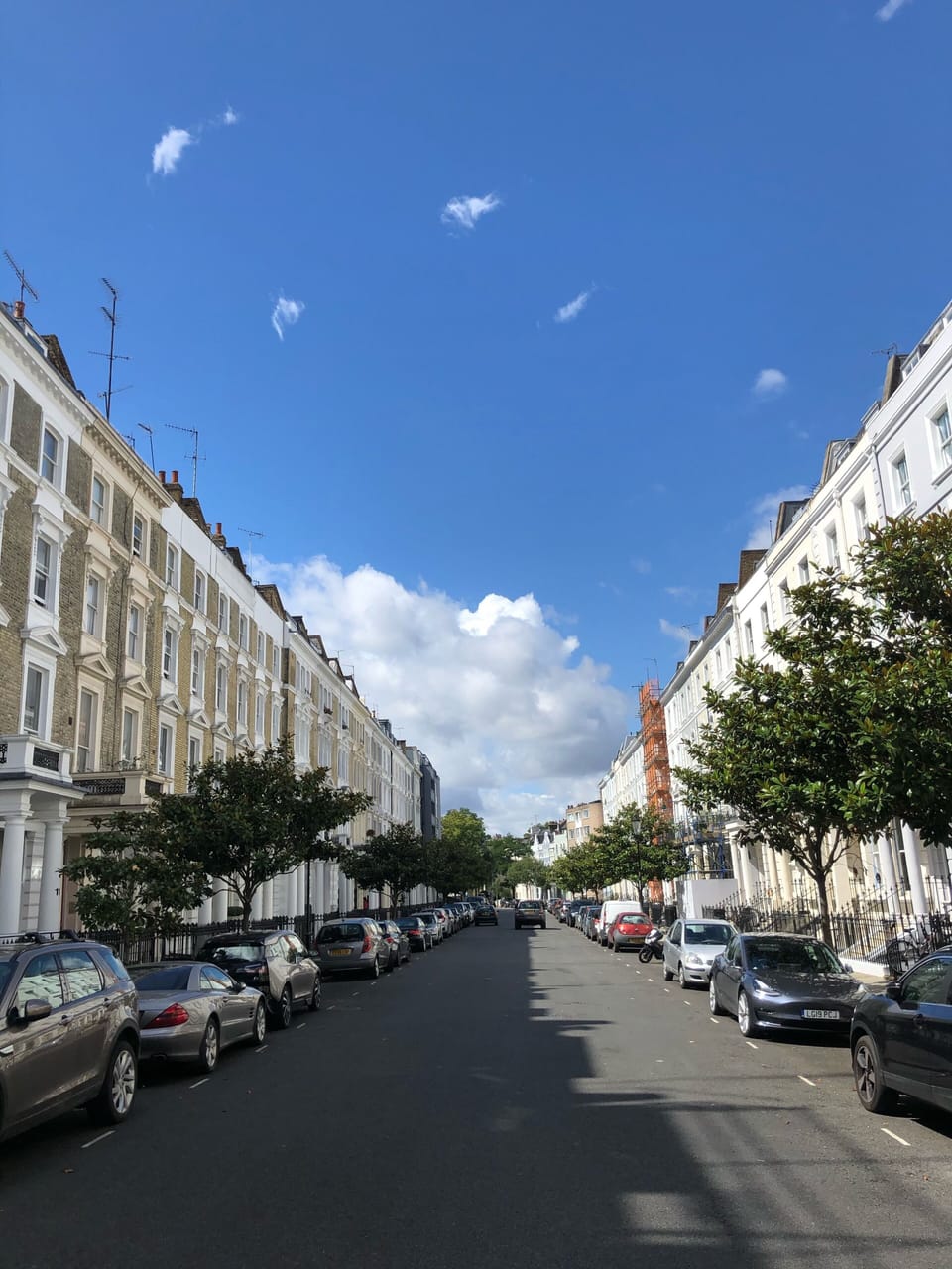 View down the street. Pure Notting Hill.