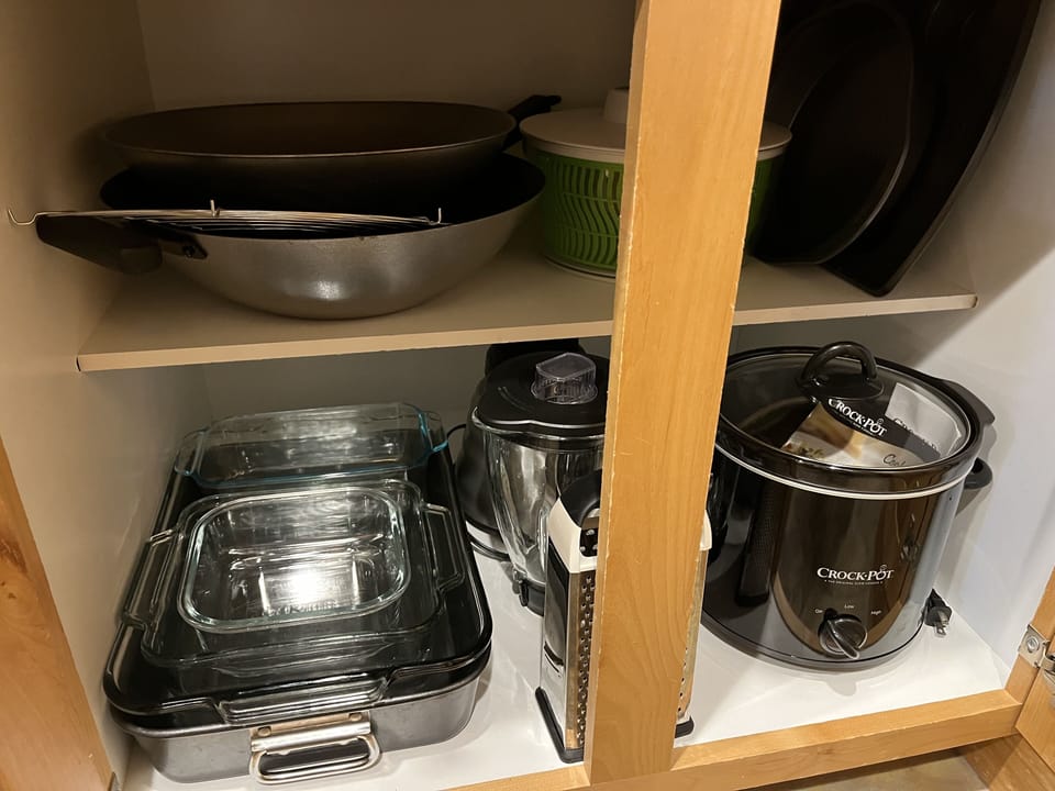 Fully equipped kitchen for home cooking.