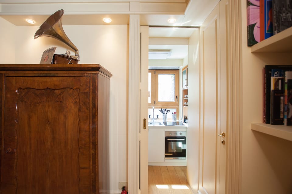Living room and door to kitchen