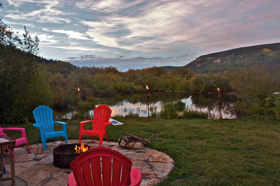 A summer sunset at the fire pit.