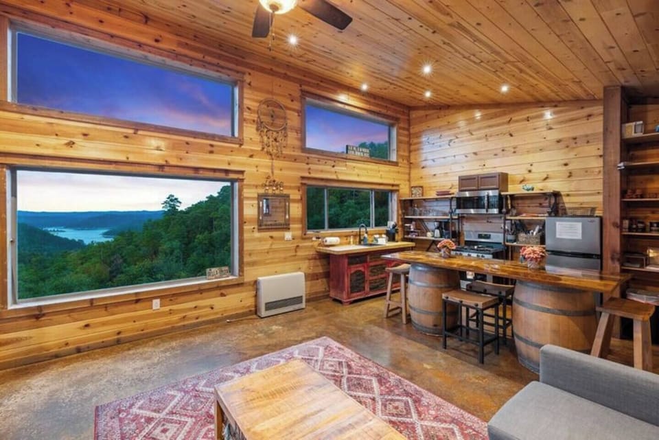 Breathtaking views of Broken Bow Lake and Kiamichi Mountains, from the sofa