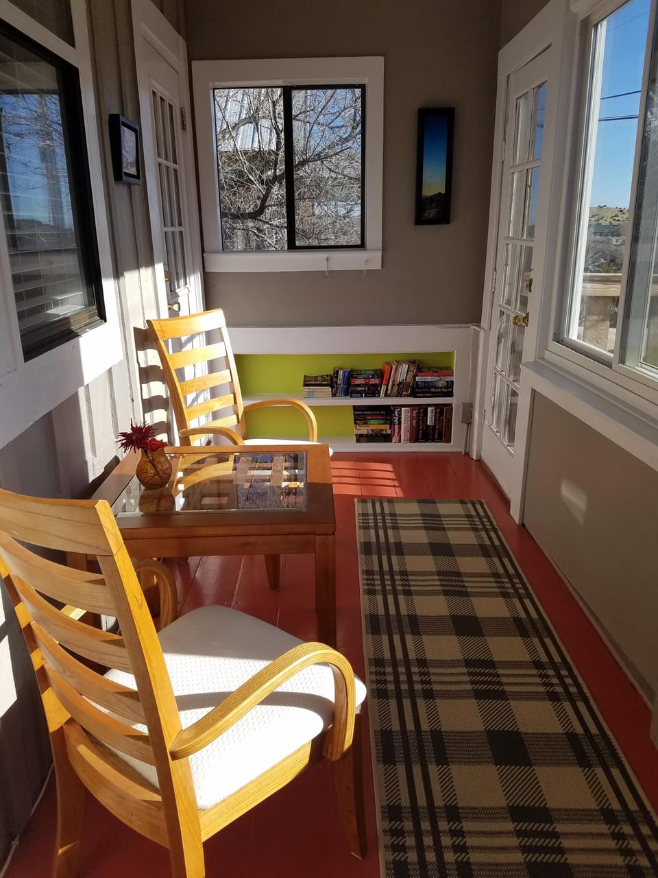 The sun room. A great place for your morning cup of coffee.