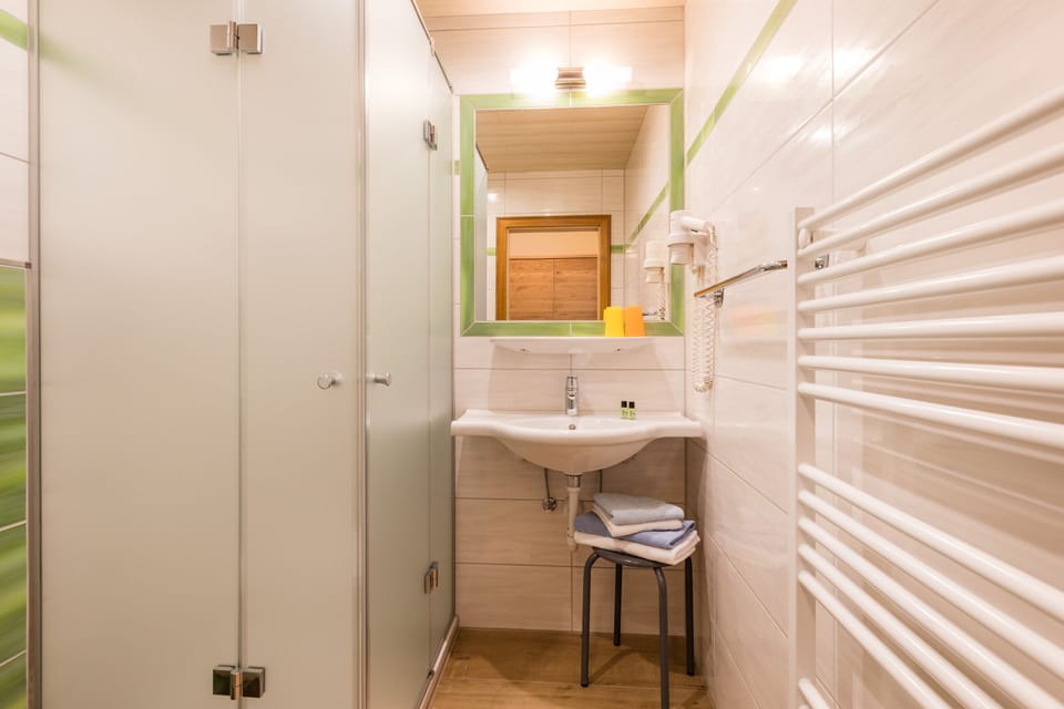 Basic Triple Room, 1 Bedroom, Balcony, Mountain View | Bathroom | Shower, hair dryer, towels