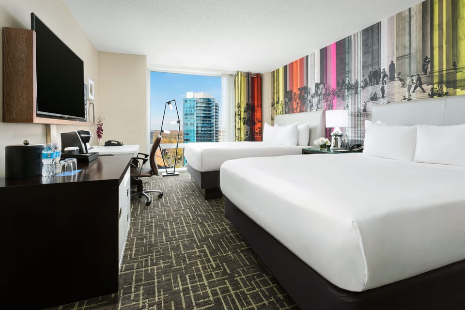Room, 2 Queen Beds (High Floor) | Premium bedding, in-room safe, desk, laptop workspace
