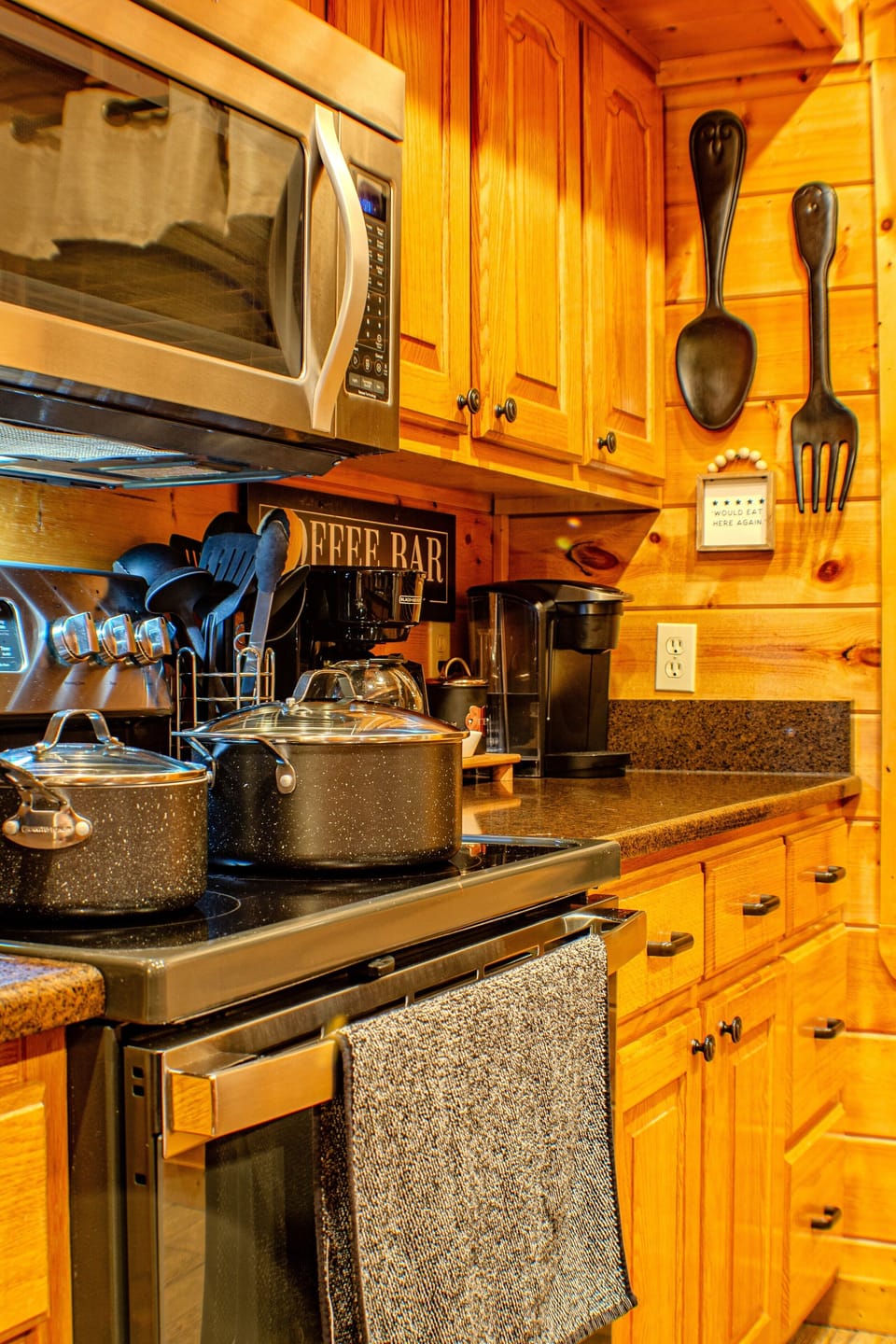 Prepare meals in the fully stocked kitchen