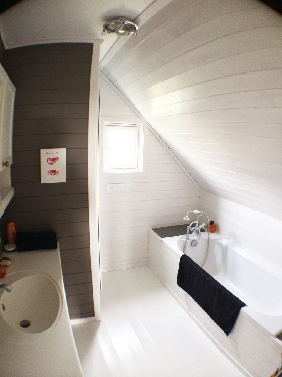 bath room with shower and a separate bathtub.