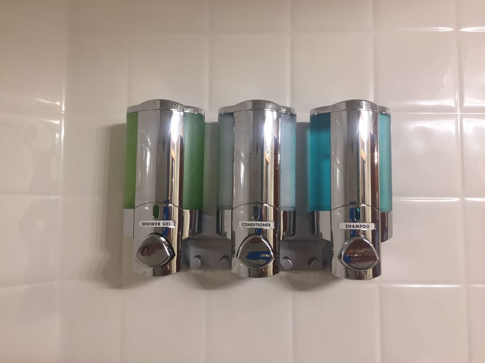 cooling mint marine unisex scented shampoo, conditioner and shower gel provided