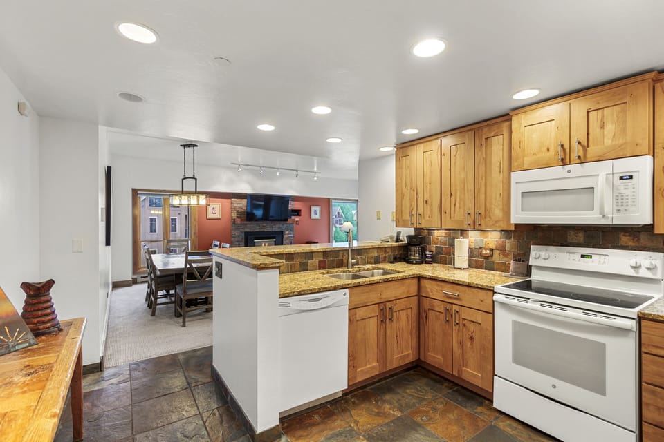 Well appointed full kitchen for home-cooked meals and dining in