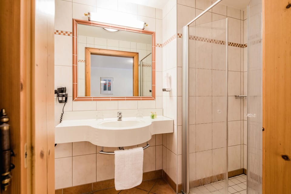 Standard Triple Room, 1 Queen Bed with Sofa bed, Non Smoking | Bathroom | Shower, hair dryer, towels