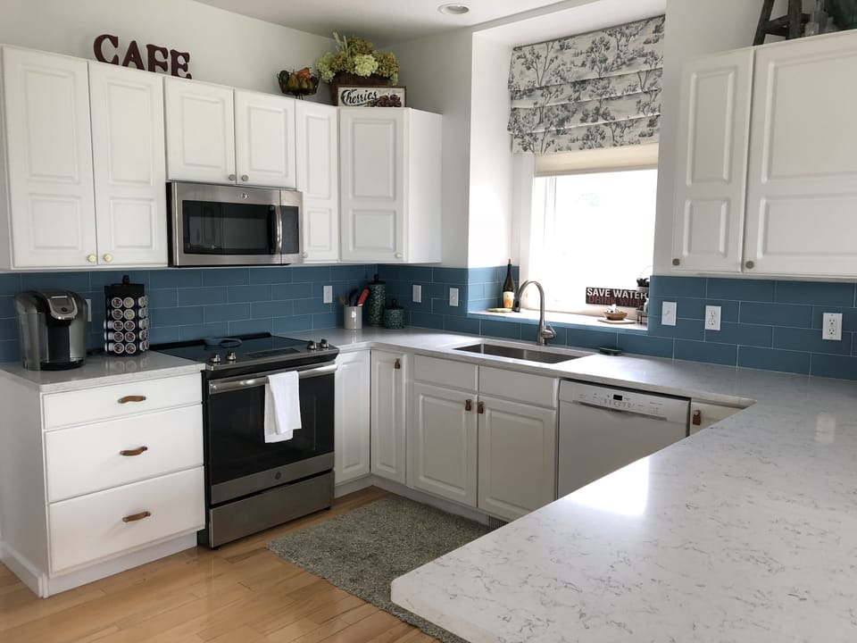 Fully equipped kitchen; griddle, waffle maker, coffee maker, crock pot, toaster