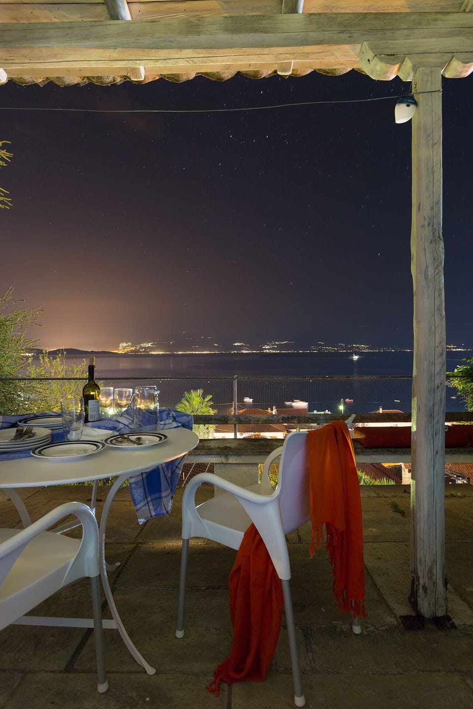 balcony at night