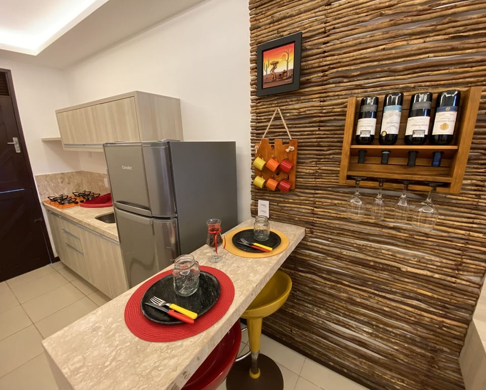 Family Apartment, 2 Bedrooms (Oxente) | Private kitchen | Fridge, cookware/dishes/utensils, cleaning supplies
